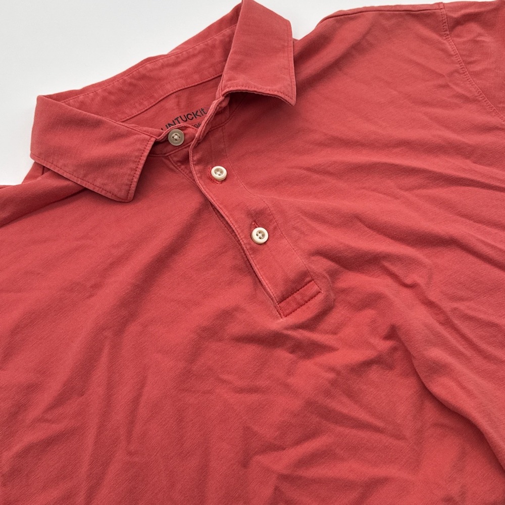 Untuckit Short Sleeve Polo Shirt Mens Large Pima Cotton Golf Pink